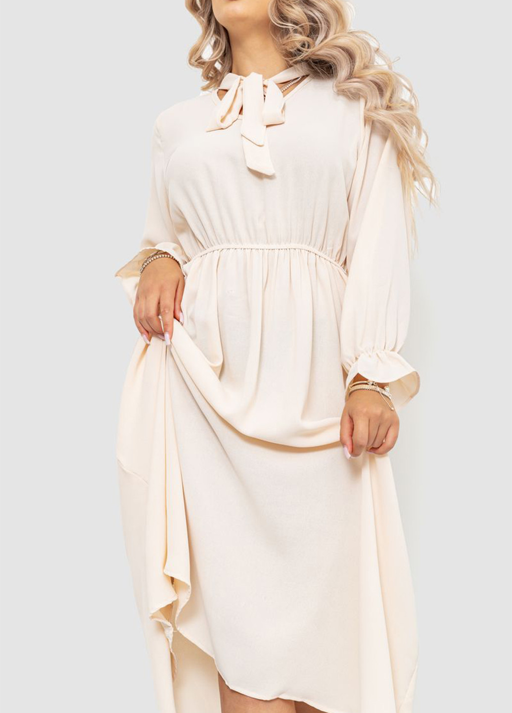 Светло-бежевое кэжуал платье Ager однотонное