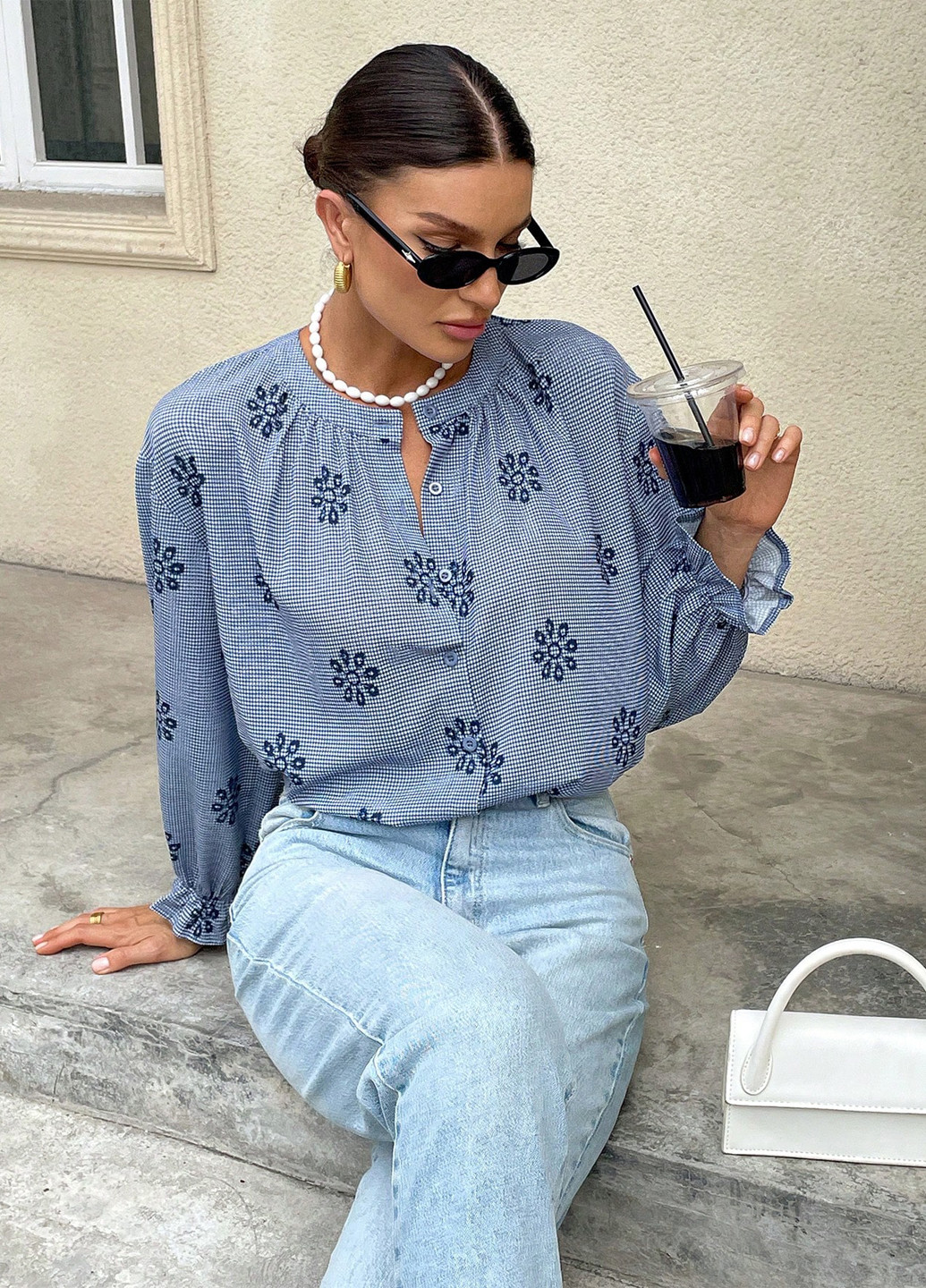 Синіти блуза SHEIN