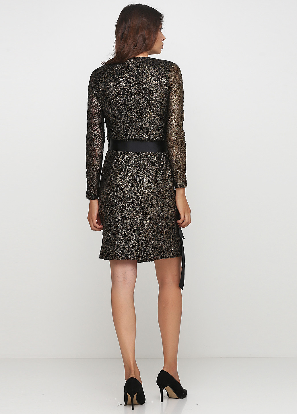 Чорна кежуал сукня на запах Given однотонна