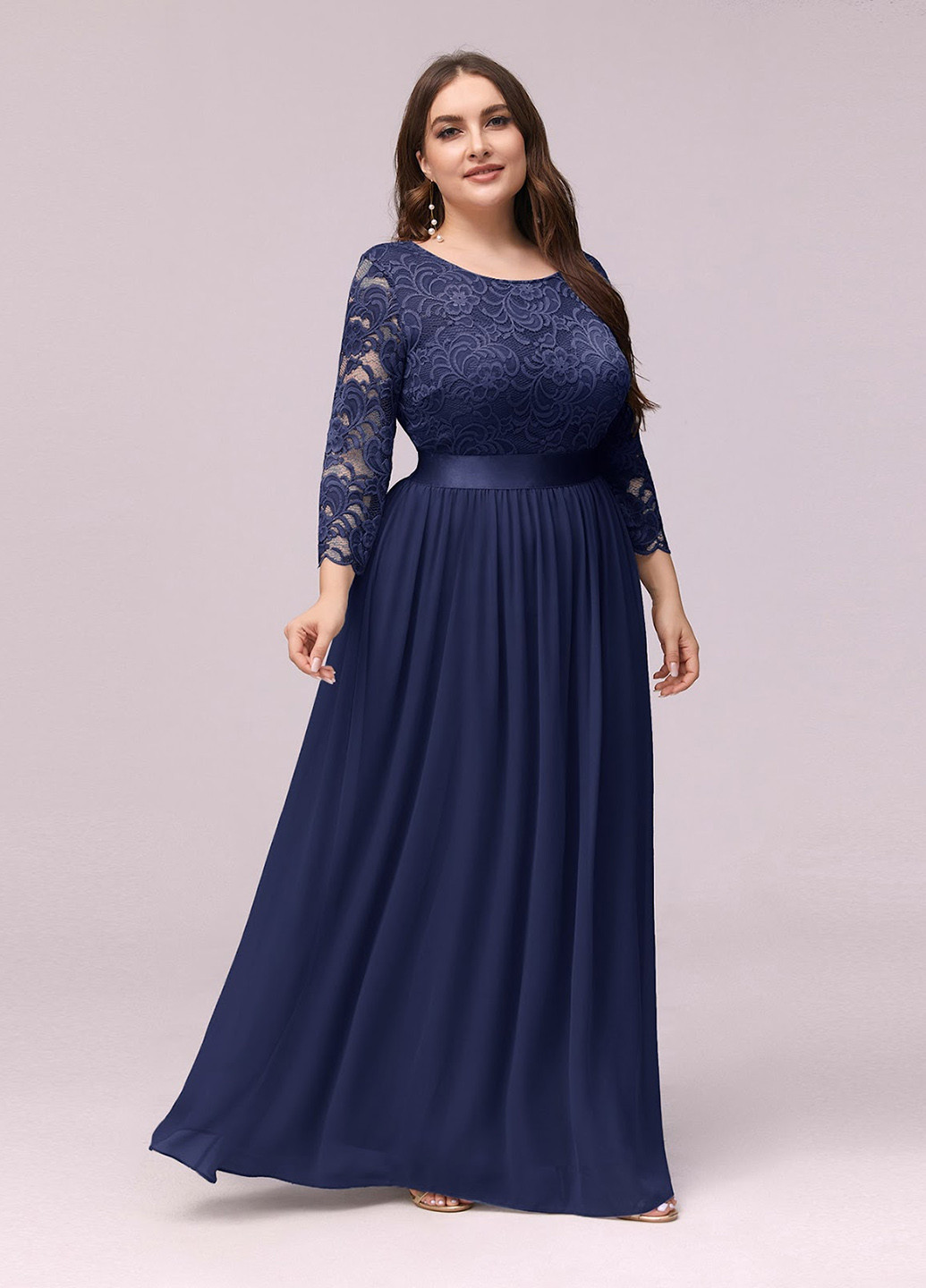 Темно-синее праздничный платье а-силуэт SHEIN однотонное