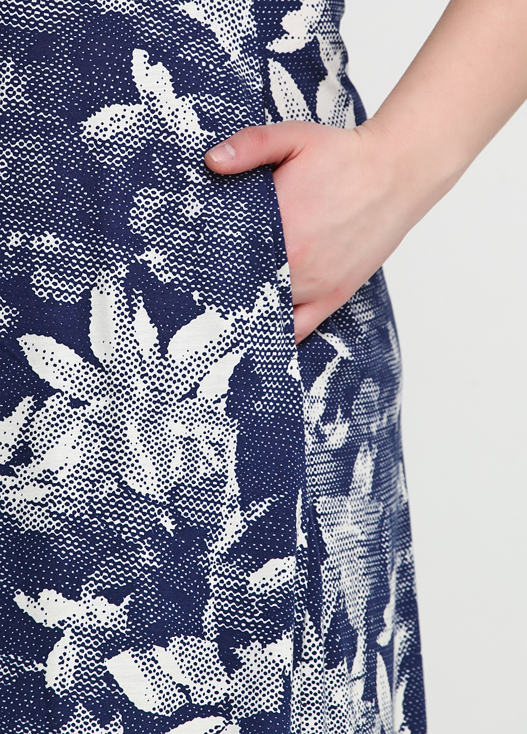Синя кежуал сукня COCOON з абстрактним візерунком