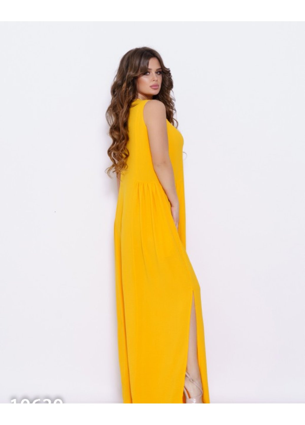 Желтое повседневный платье 10630 m оливковый ISSA PLUS однотонное