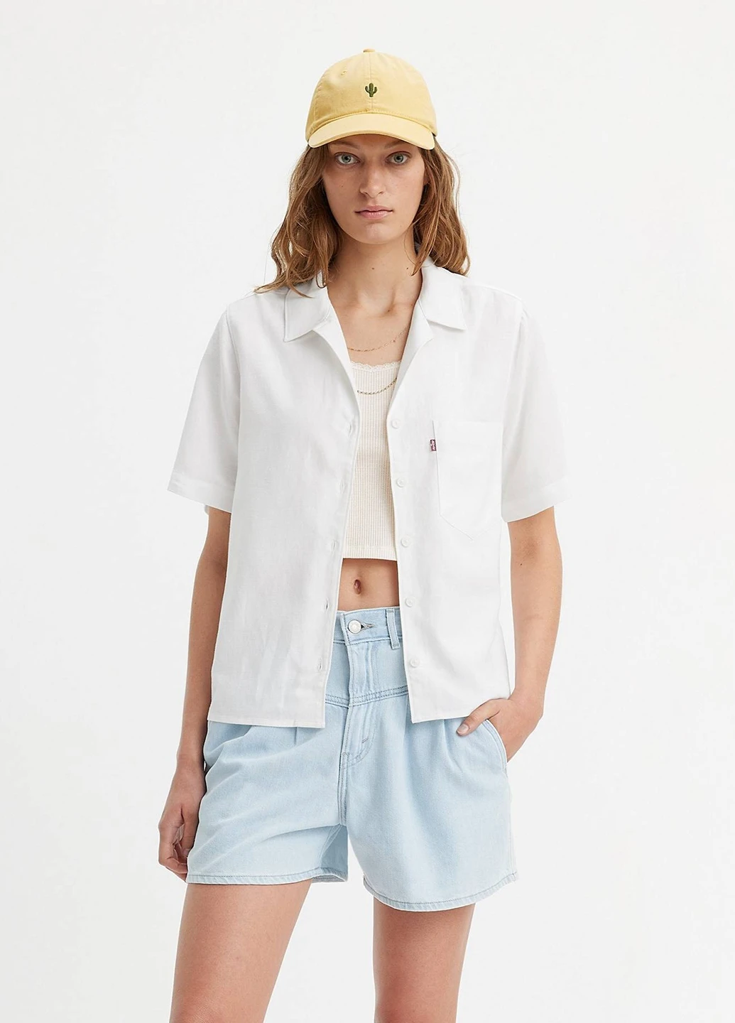 Белая кэжуал рубашка однотонная Levi's