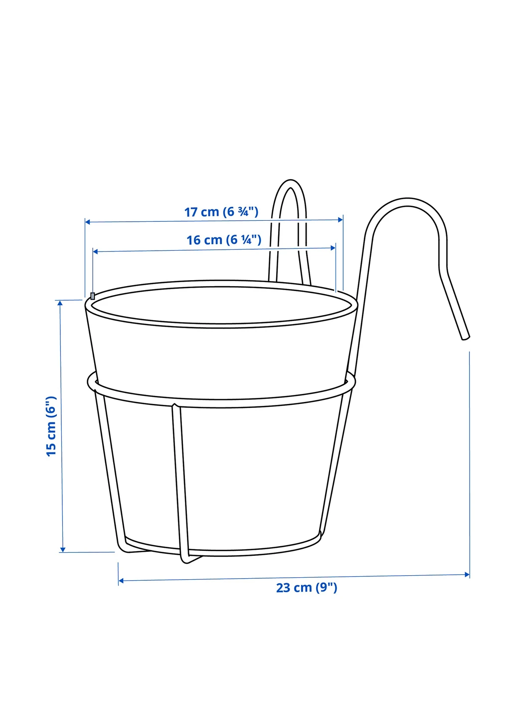 Кашпо навесное, 15 см IKEA (293097942)