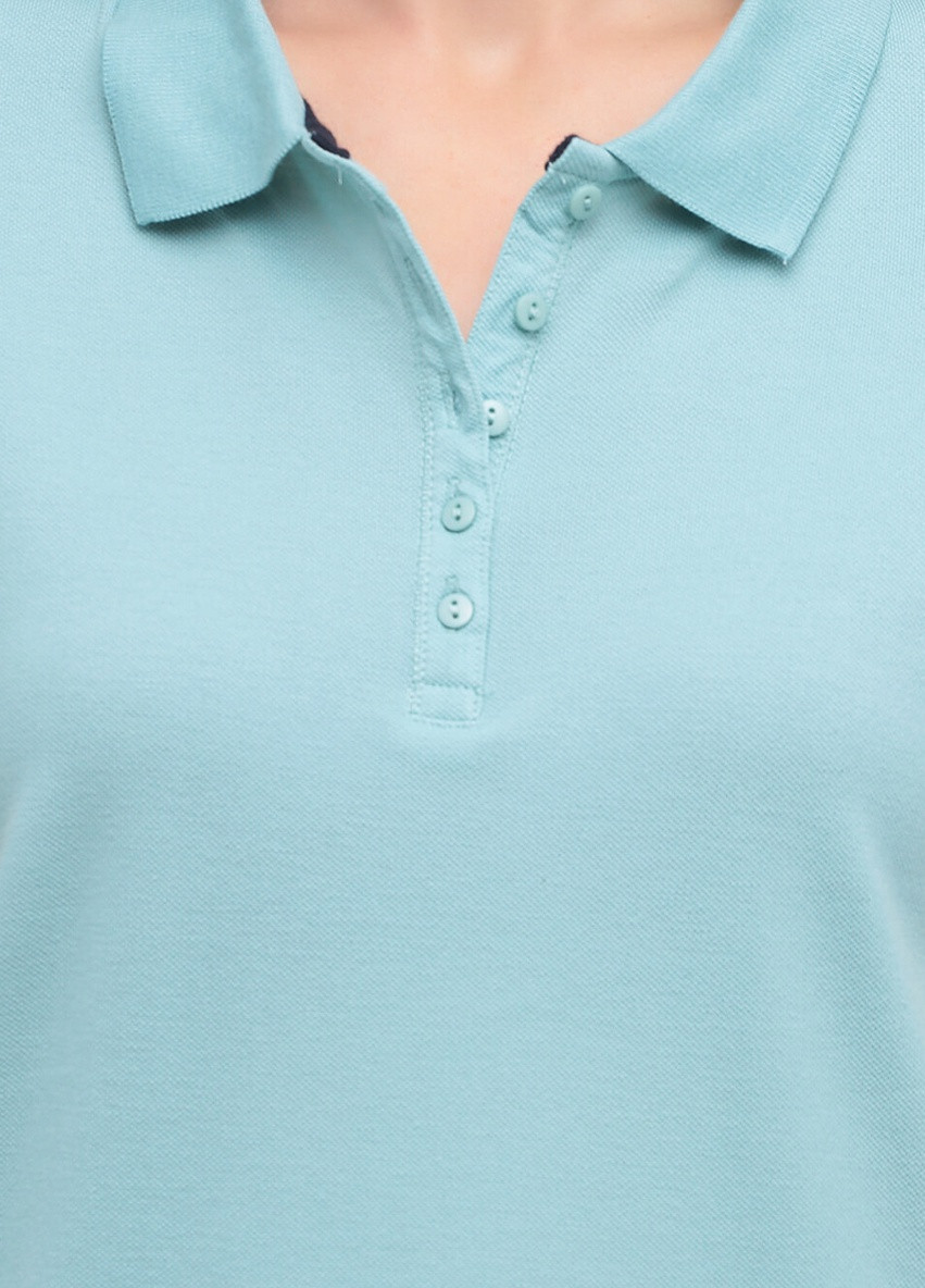 Голубой женская футболка-женское поло с коротким рукавом премиум качества Stedman однотонная