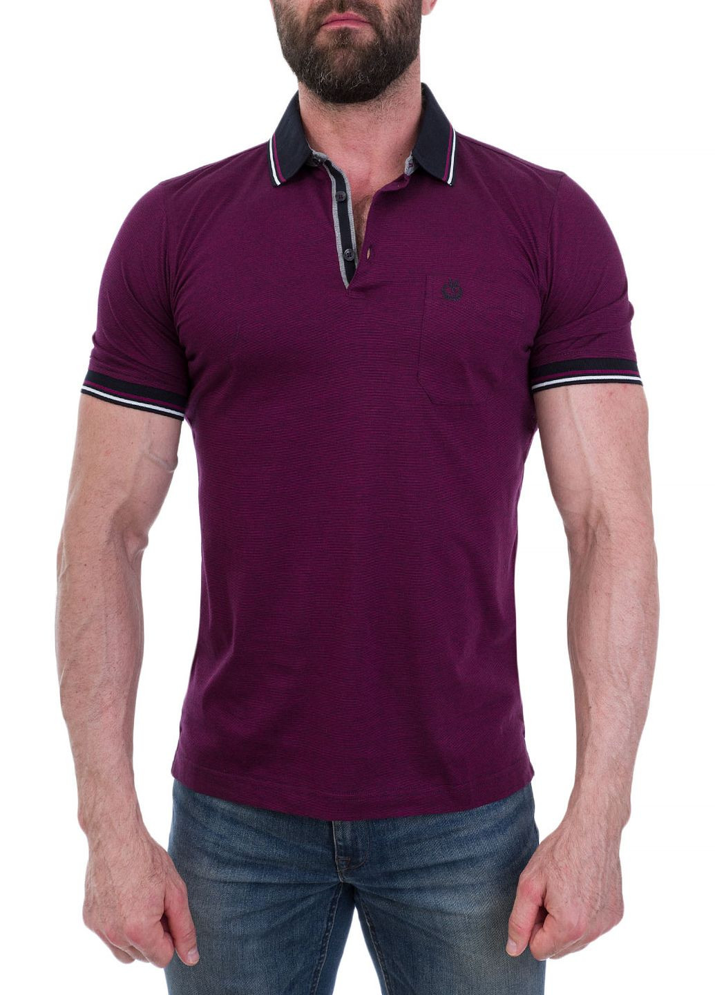 Фиолетовая футболка-поло для мужчин Monte Carlo однотонная