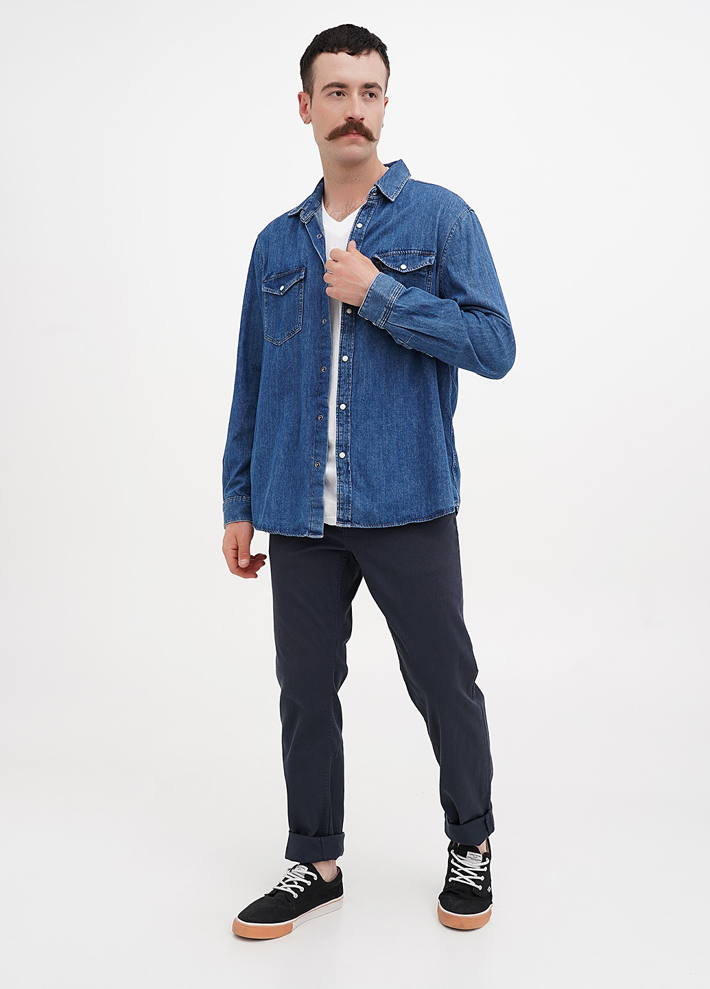 Темно-синие демисезонные прямые джинсы C&A