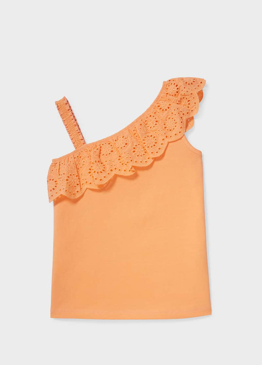 Светло-оранжевая однотонная блузка C&A летняя