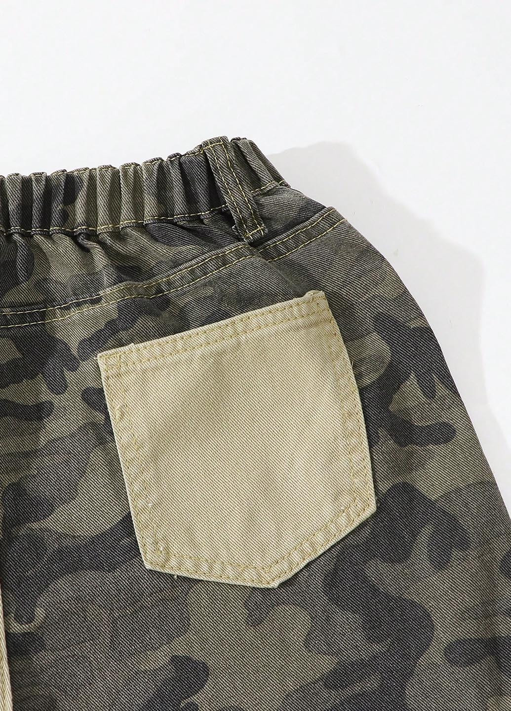 Комбинированные демисезонные карго джинсы SHEIN