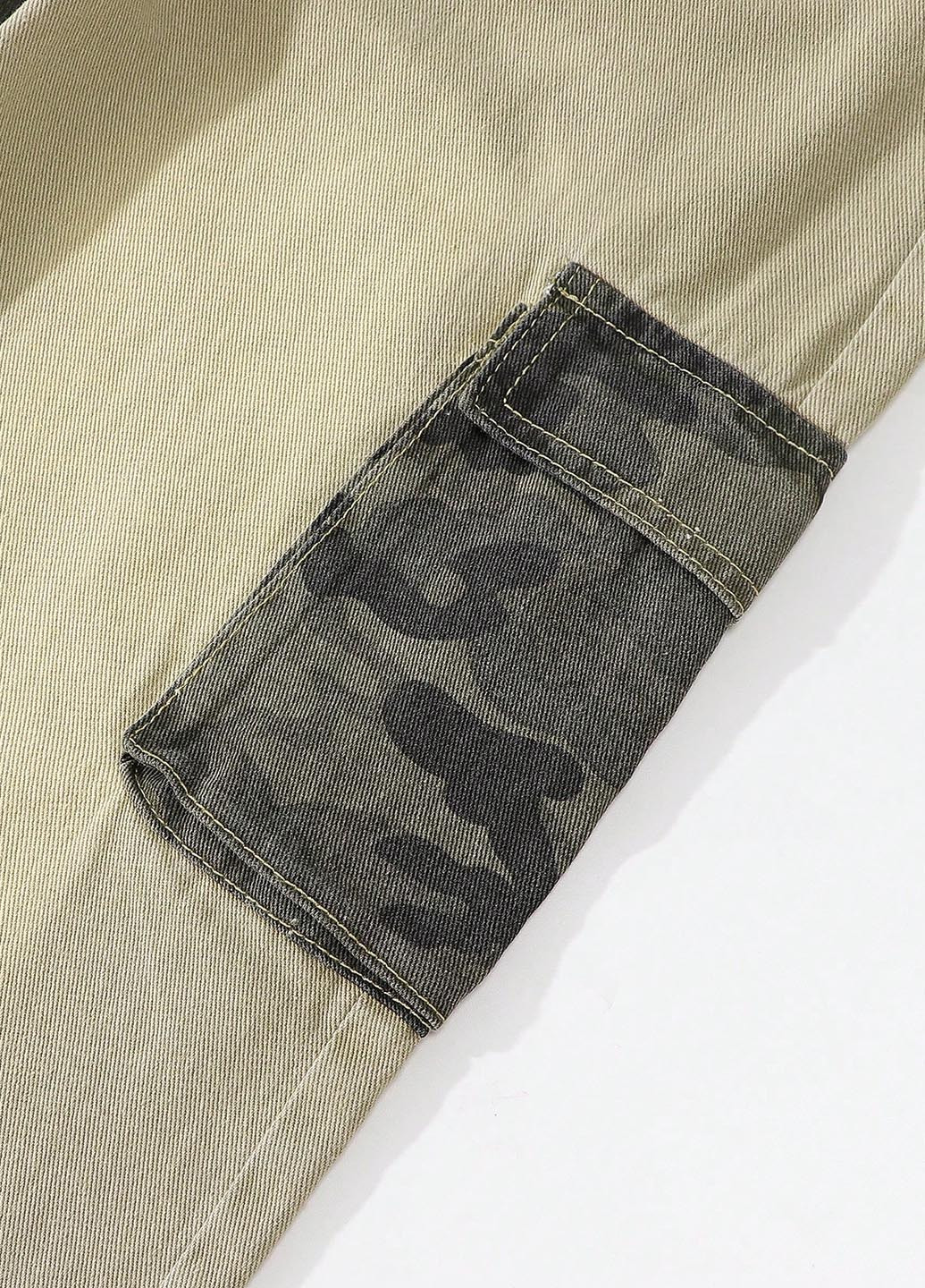 Комбинированные демисезонные карго джинсы SHEIN