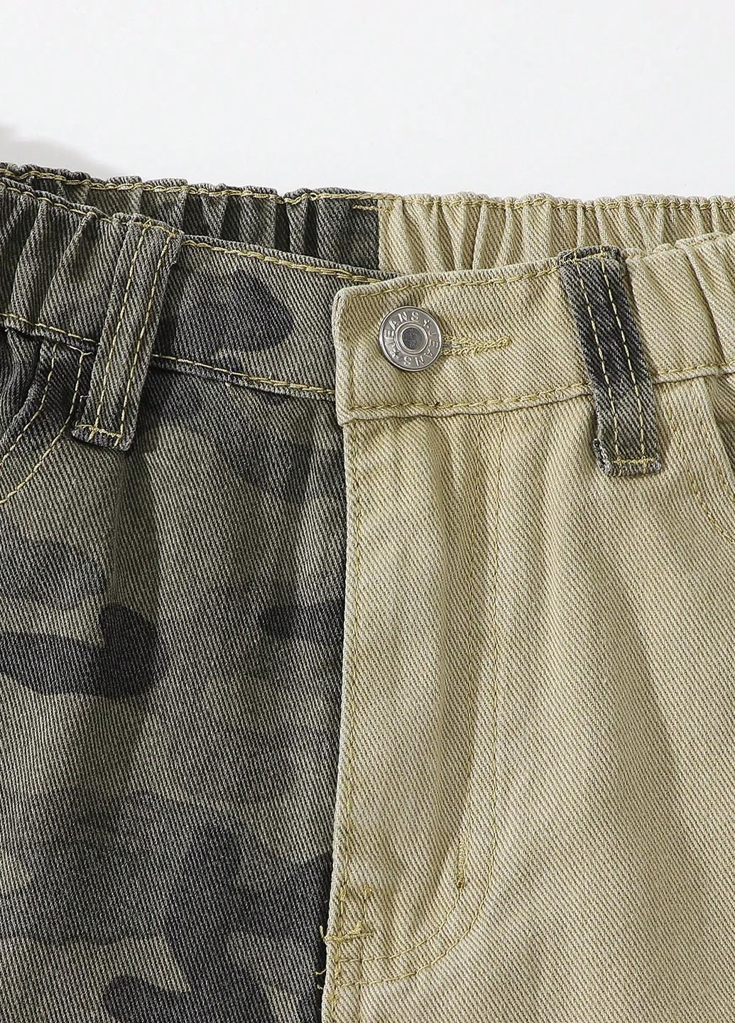 Комбинированные демисезонные карго джинсы SHEIN