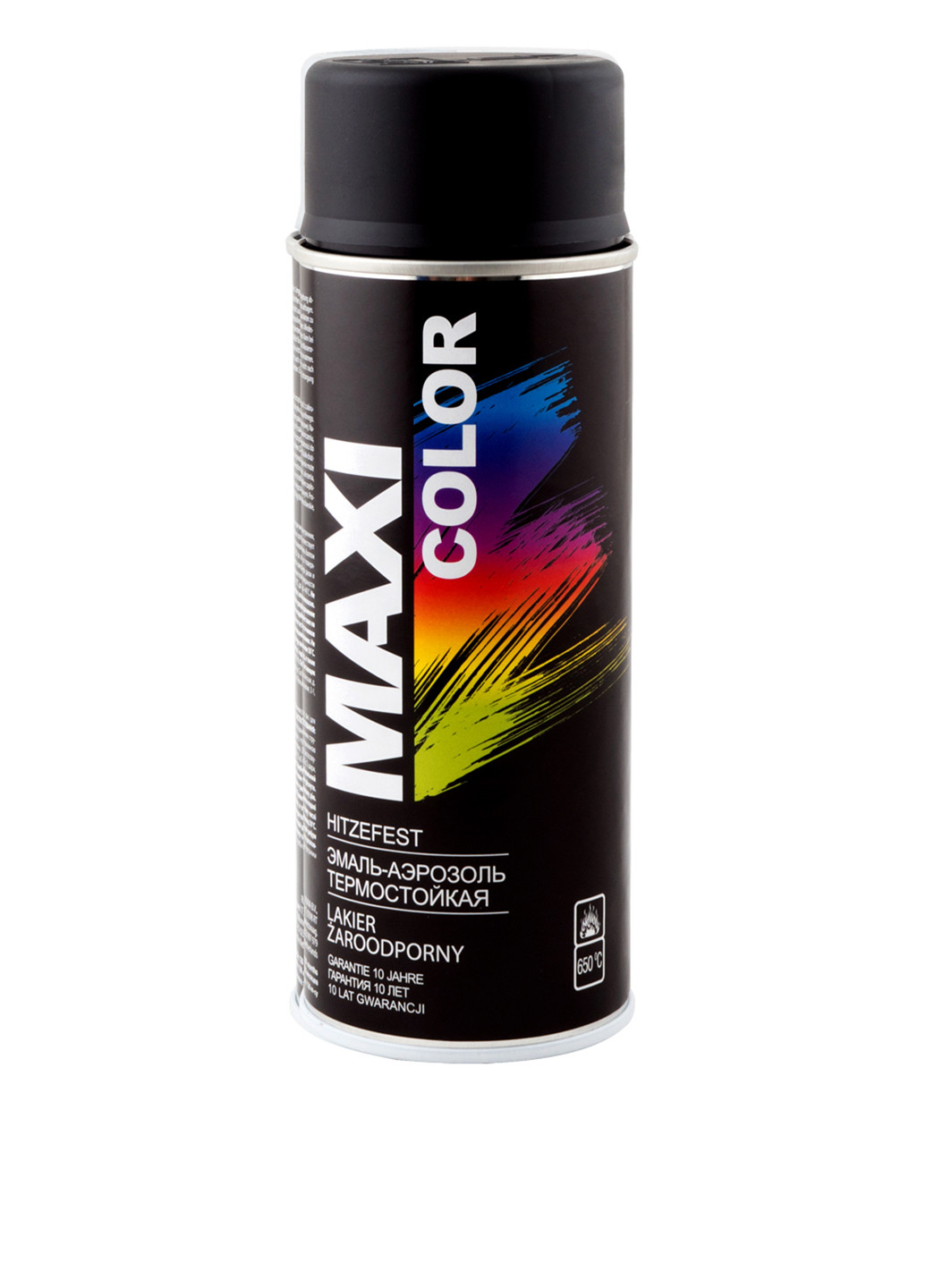 Емаль аерозольна термостійка чорна 400 мл Maxi Color (149769622)