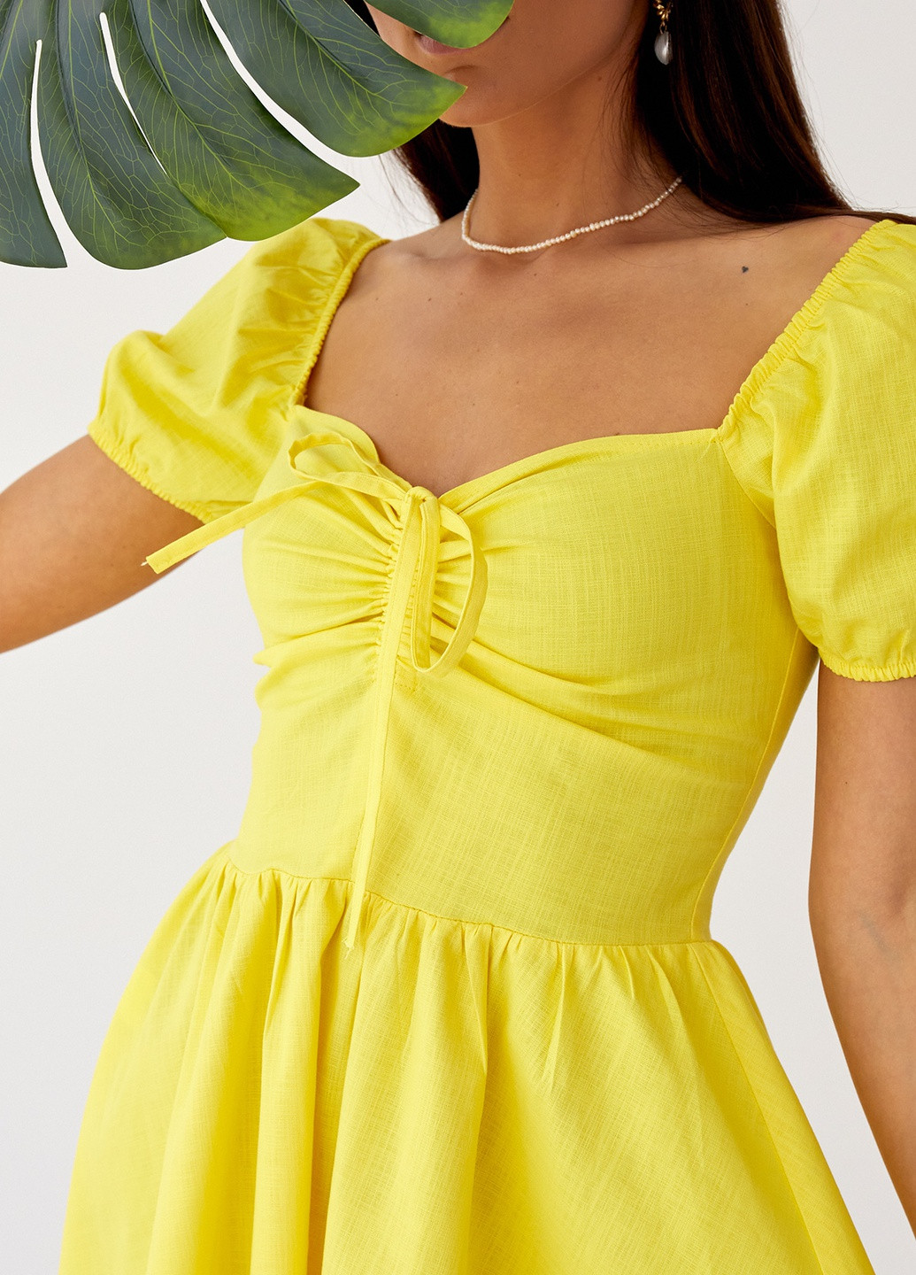 Желтое кэжуал платье SL-ARTMON однотонное
