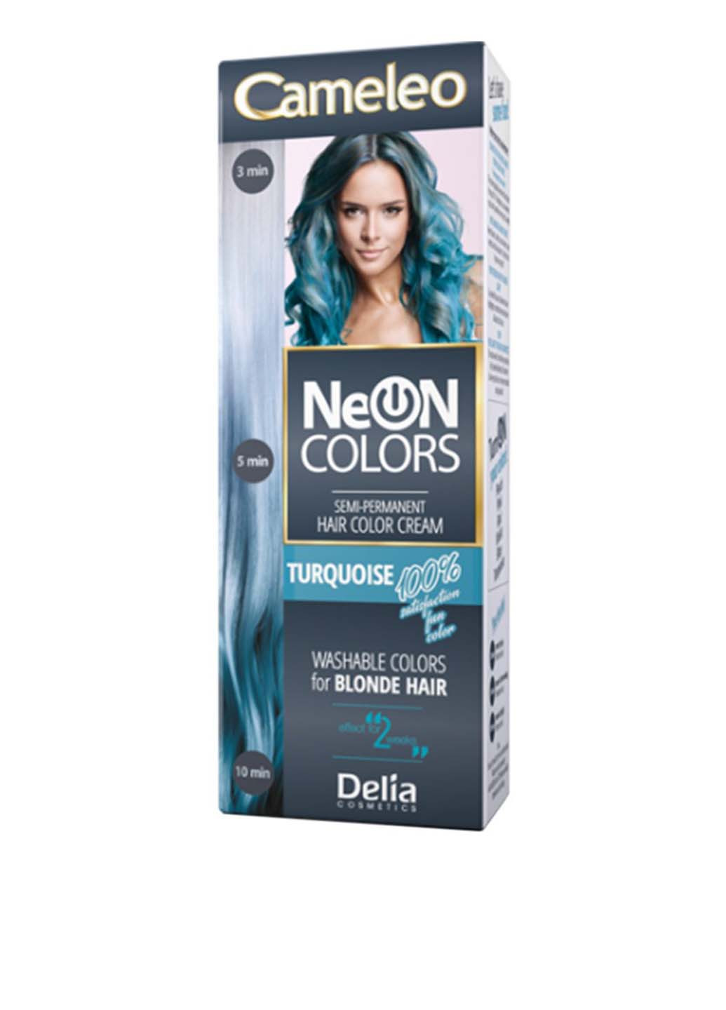 Фарба для волосся Cameleo Neon Colors Cream Turquoise (неоновий), 60 мл Delia Cosmetics (74345011)
