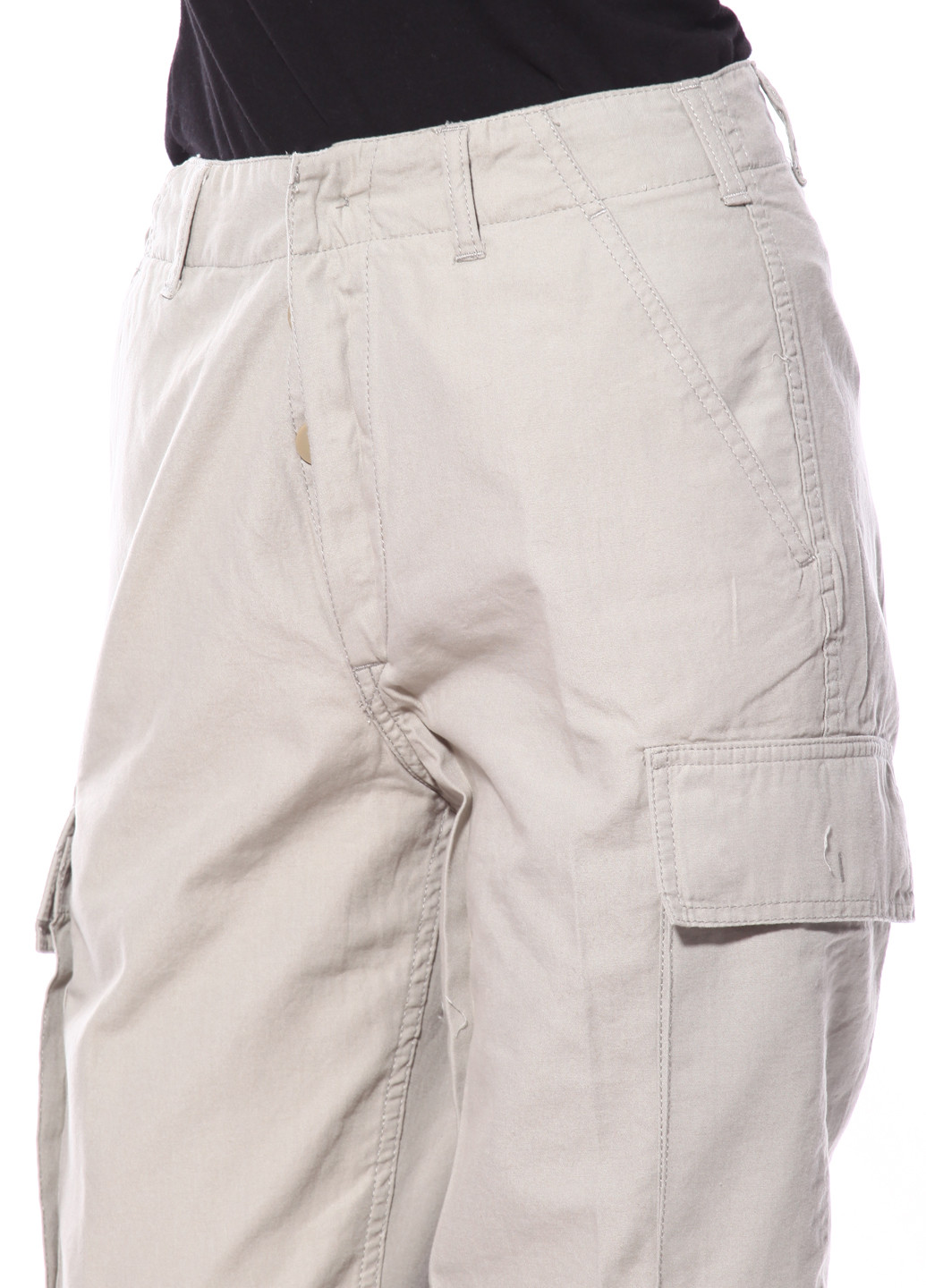 Светло-серые кэжуал демисезонные прямые брюки XLE