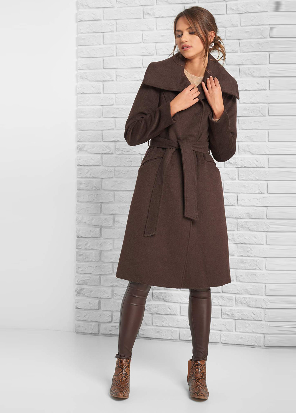 Темно-коричневое демисезонное Пальто Orsay