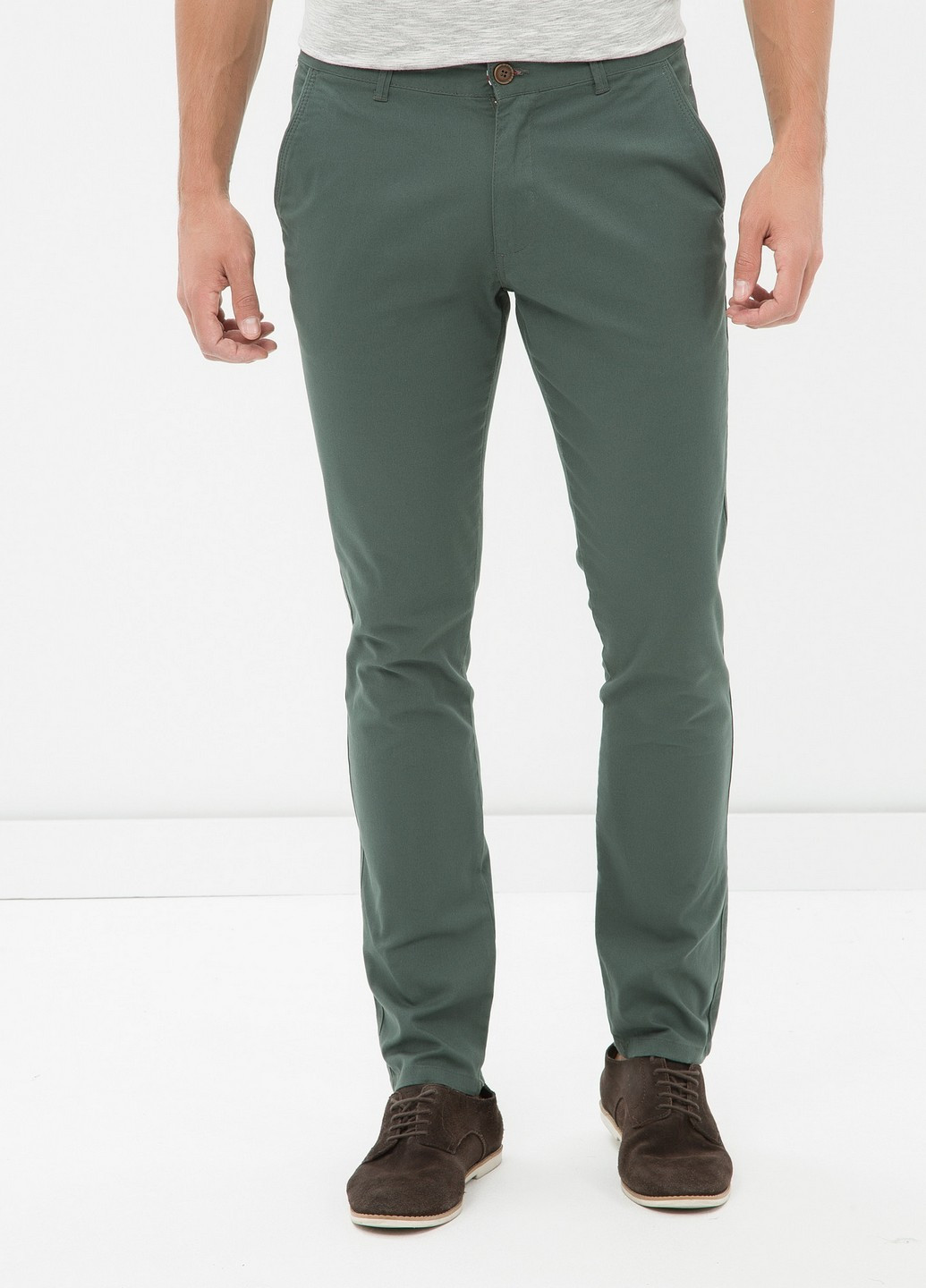 Зеленые кэжуал демисезонные чиносы брюки KOTON