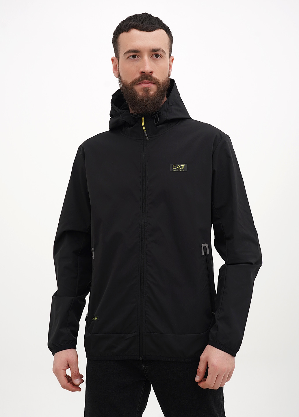 Черная демисезонная ветровка Emporio Armani EA7
