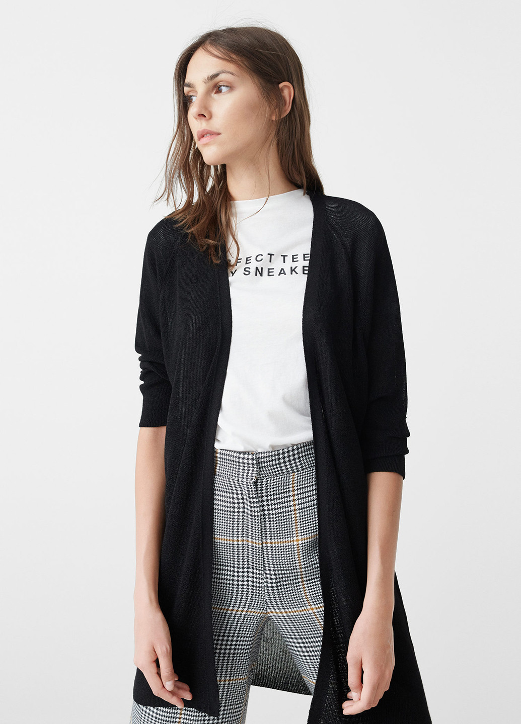 Черный демисезонный кардиган Mango