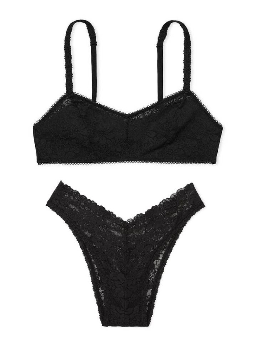 Черный демисезонный комплект (бюстгальтер, трусики) Victoria's Secret