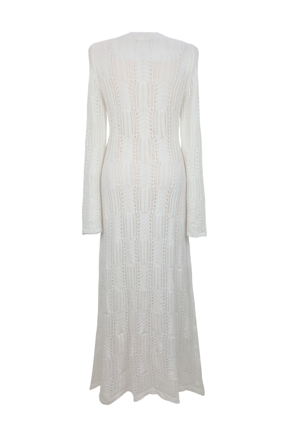 Белое повседневный кружевное шерстяное макси платье Stefanel однотонное