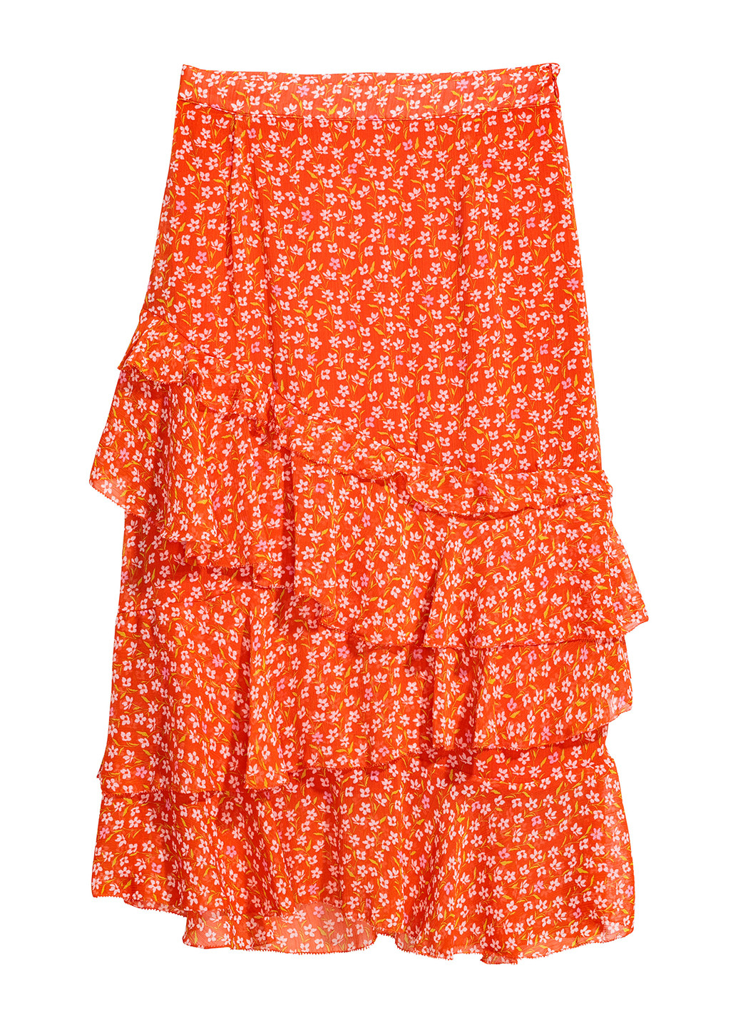 Оранжевая кэжуал цветочной расцветки юбка H&M