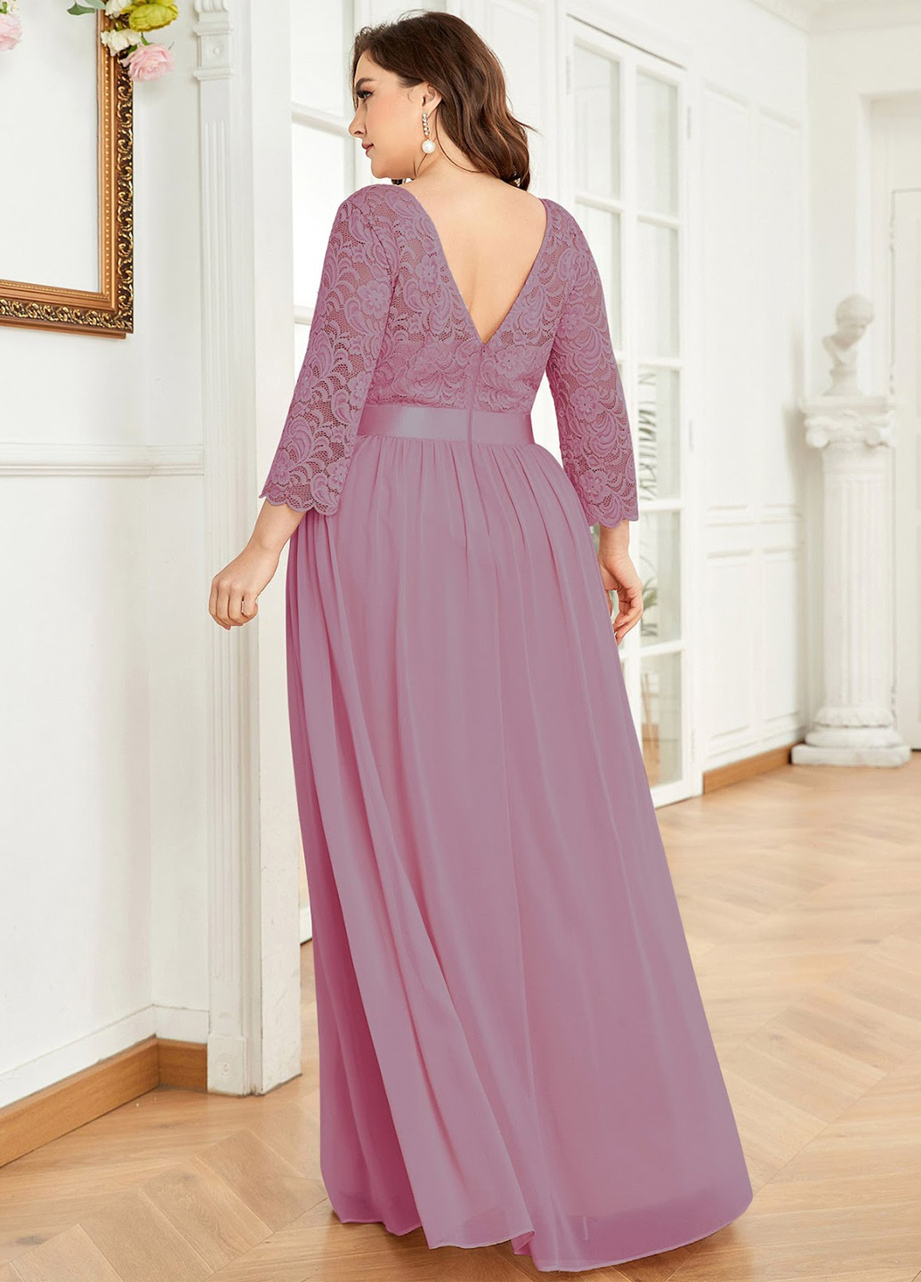 Світло-рожева вечірня сукня а-силует SHEIN однотонна