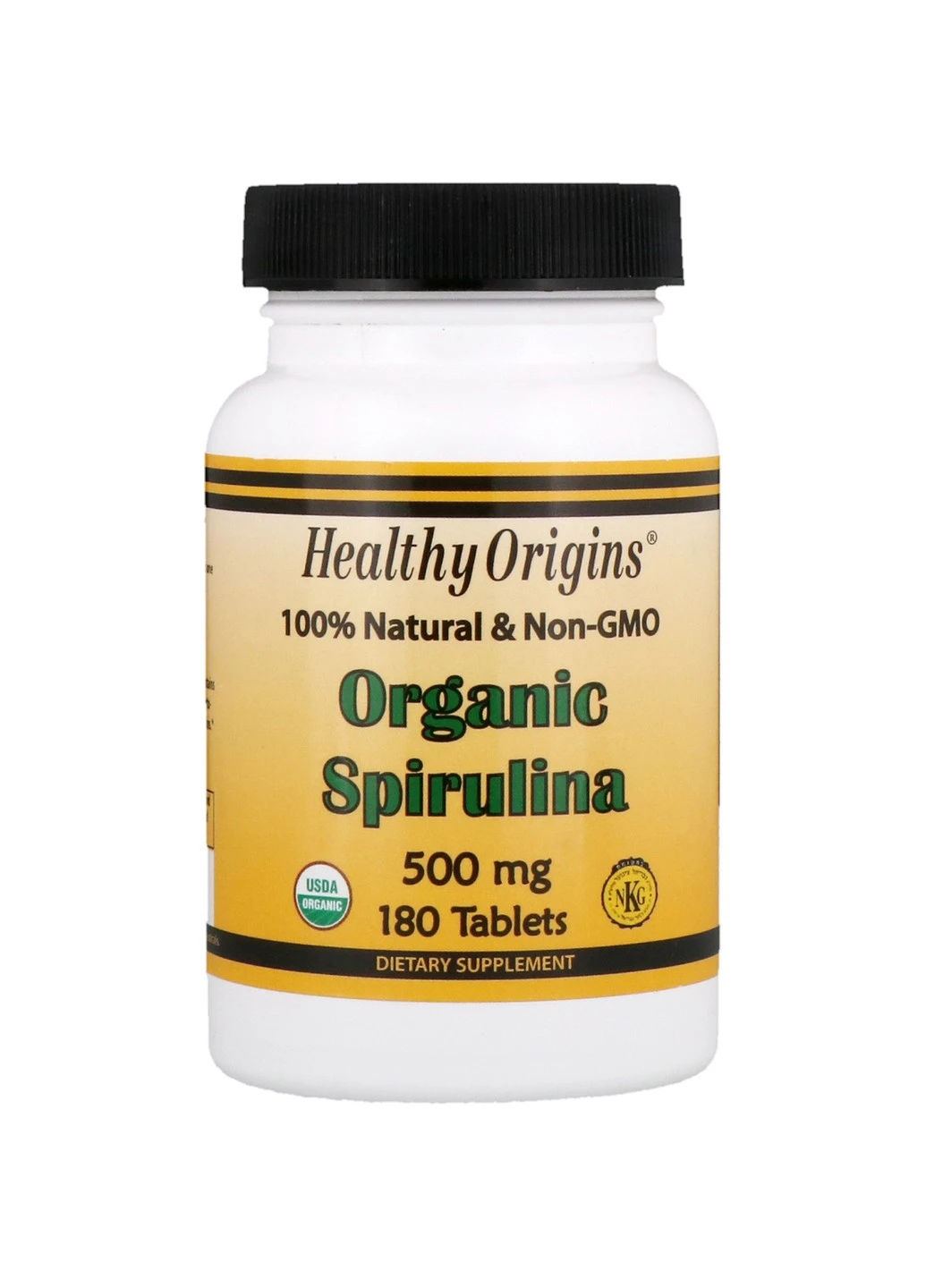 Спіруліна Organic Spirulina 500 mg (180 таб) Хелсі оріджінс Healthy Origins (255409539)