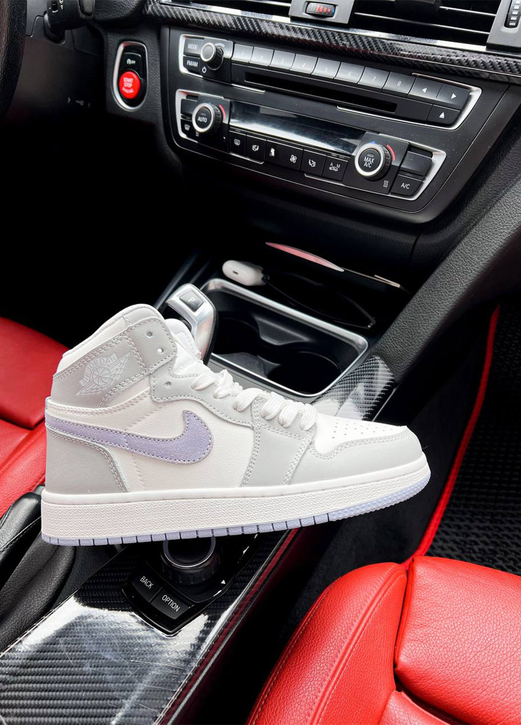 Цветные демисезонные кроссовки Nike Air Jordan Retro 1 Gray Violet