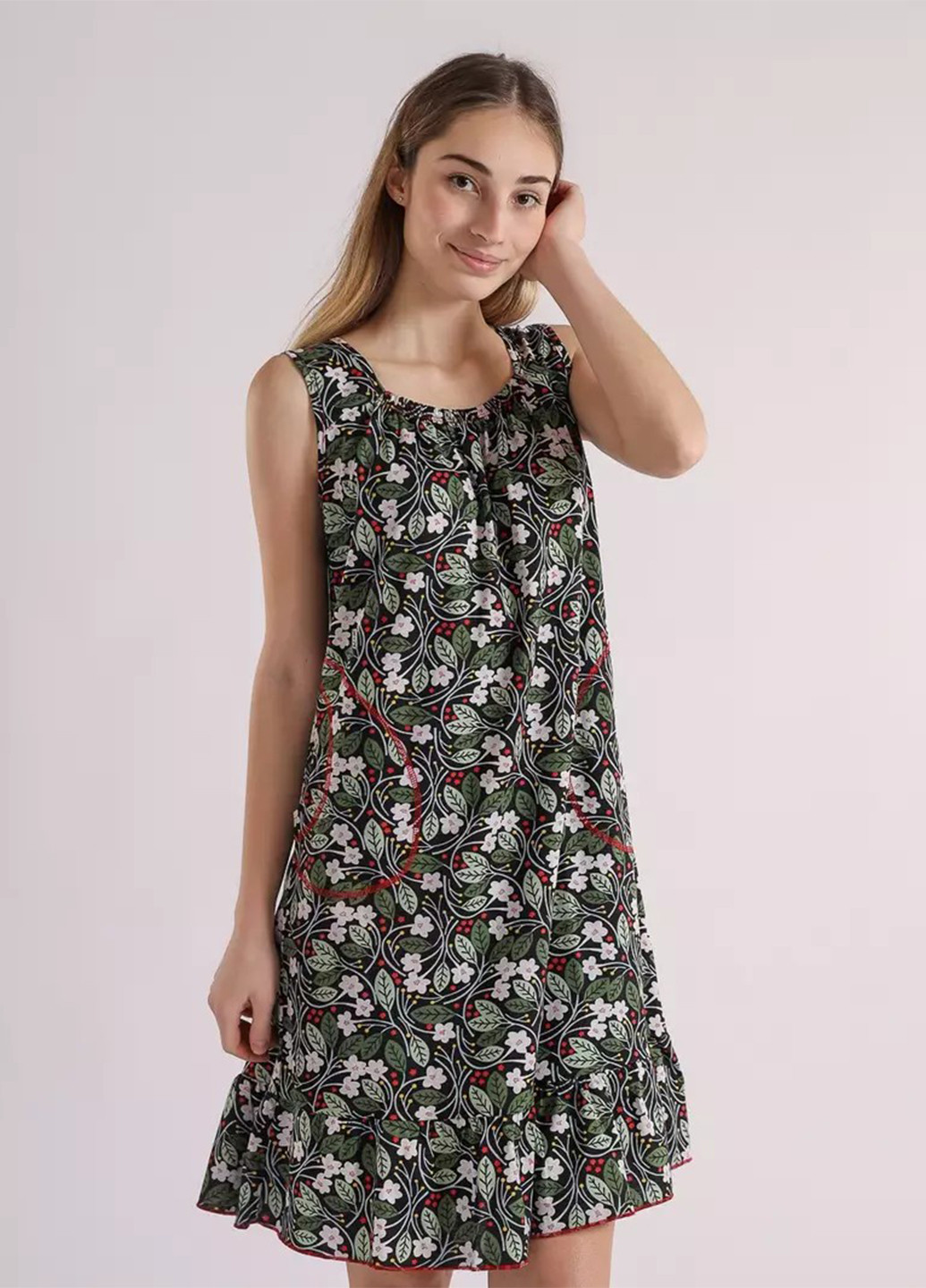 Комбинированное кэжуал платье BBL с цветочным принтом