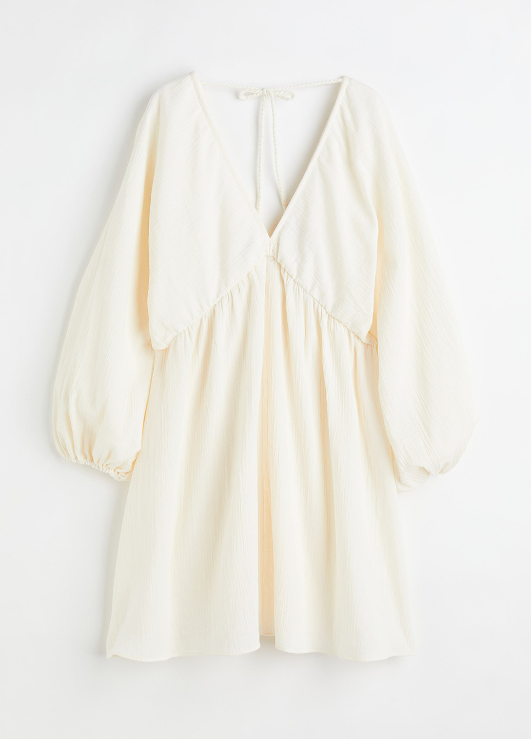 Кремовое кэжуал платье а-силуэт H&M однотонное