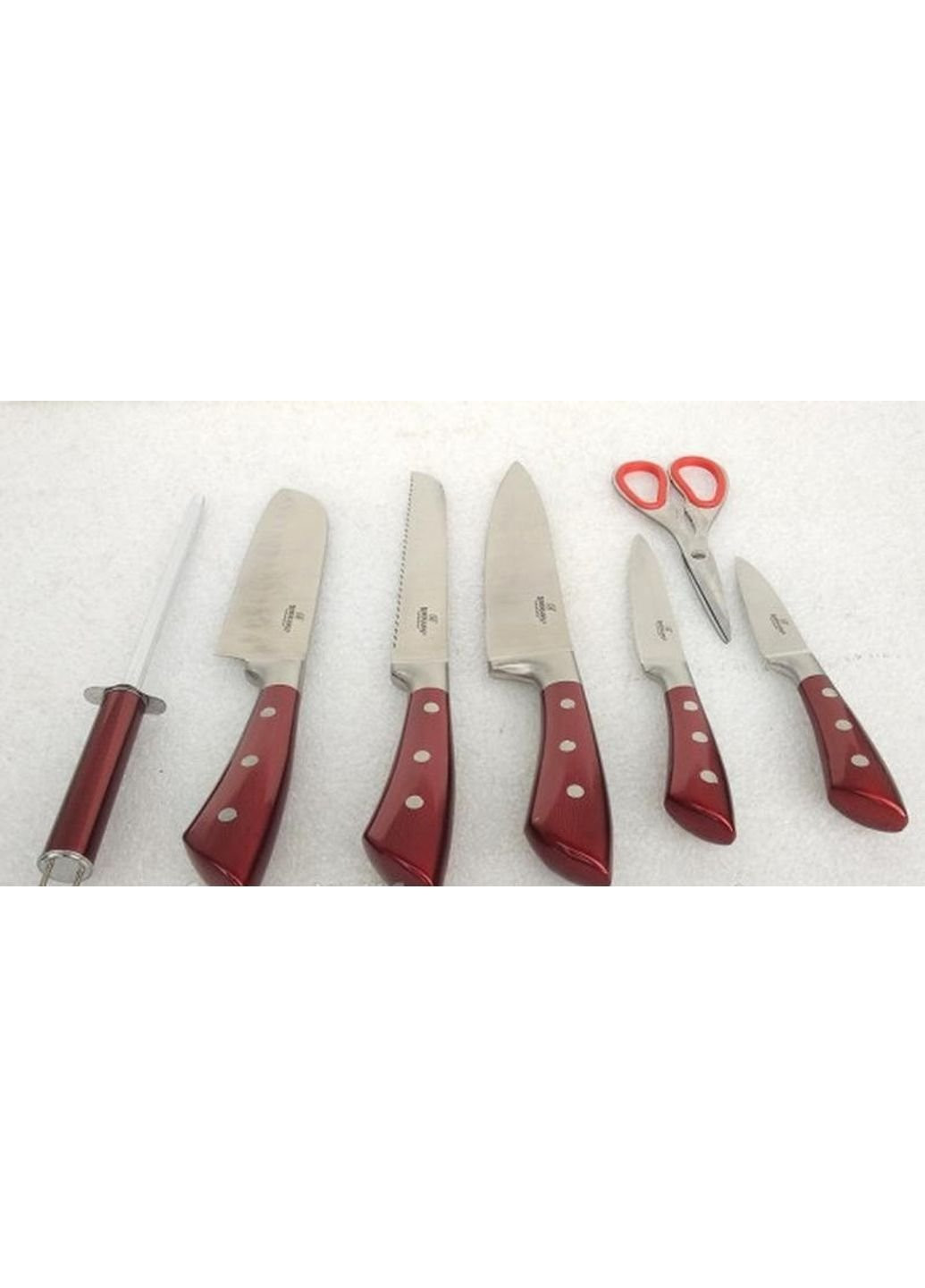 Набір кухонних ножів BH-6020-red 8 предметів Bohmann комбінований,