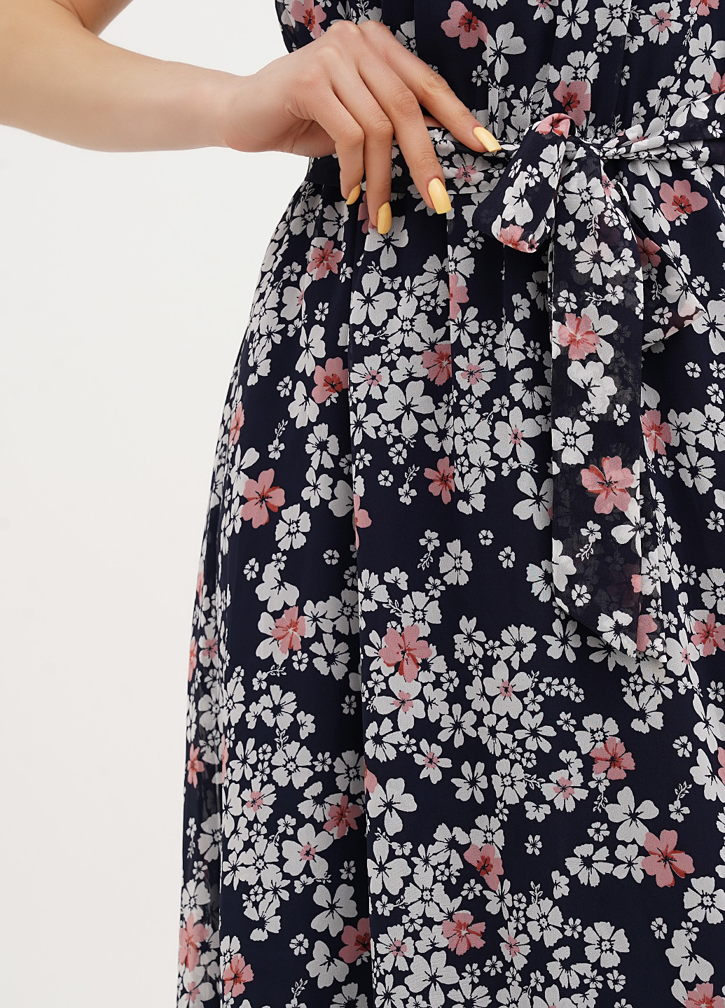 Темно-синя кежуал сукня з відкритими плечима Vicolo з квітковим принтом