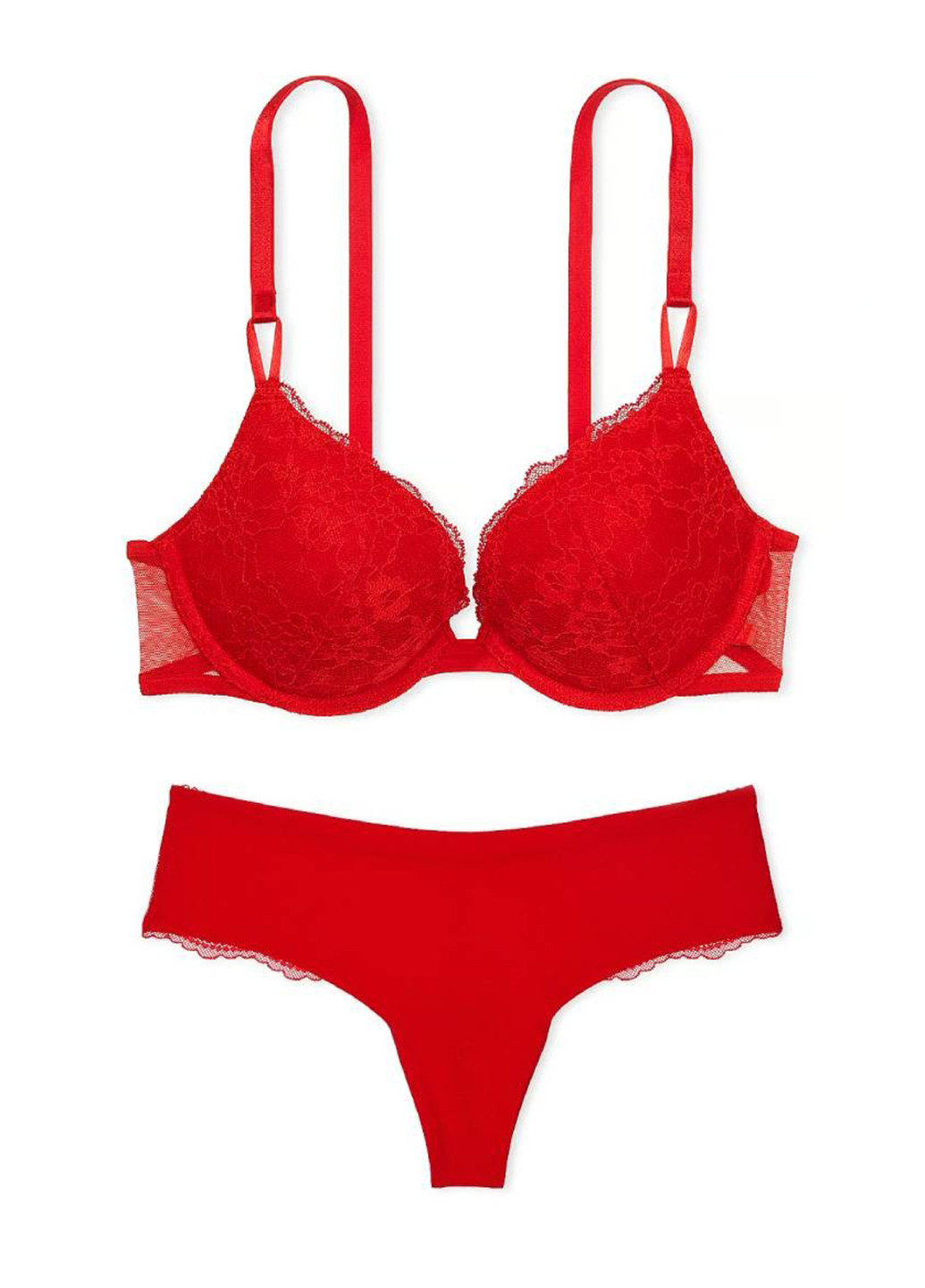 Красный демисезонный комплект (бюстгальтер, трусики) Victoria's Secret