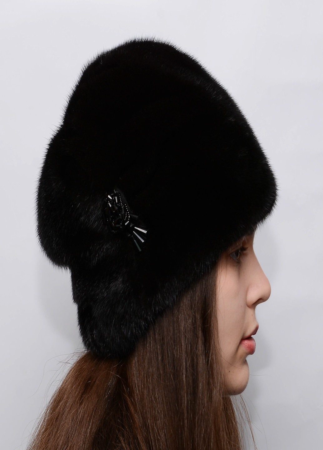 Женская норковая шапка кубанка Меховой Стиль камелия (207170942)
