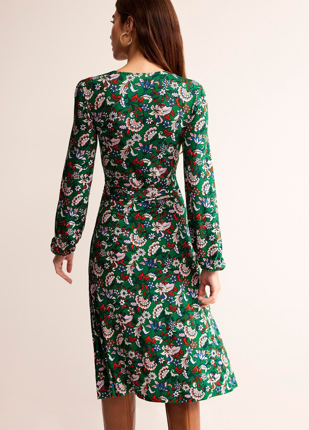 Зелена кежуал сукня на запах Boden з абстрактним візерунком