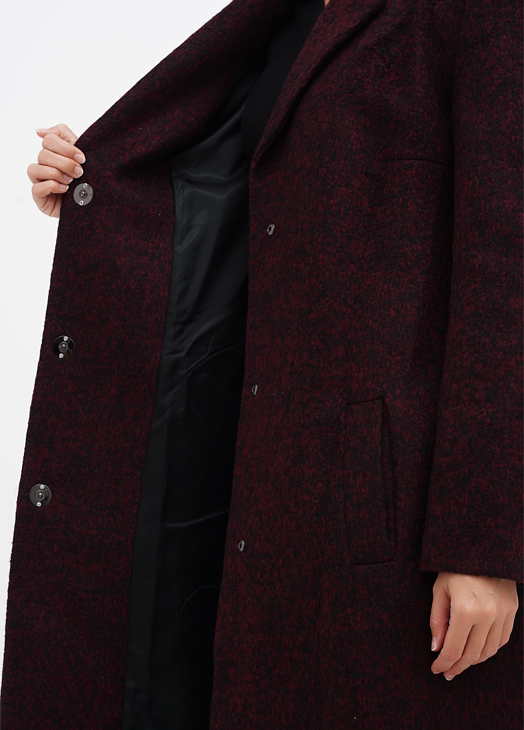 Бордове демісезонне Пальто однобортне Sassofono