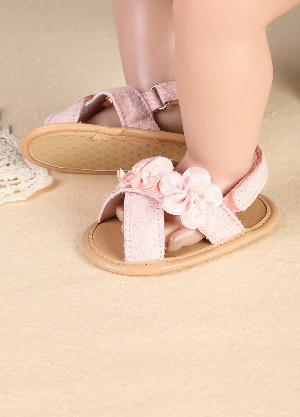 Светло-розовые кэжуал сандалии SHEIN на липучке