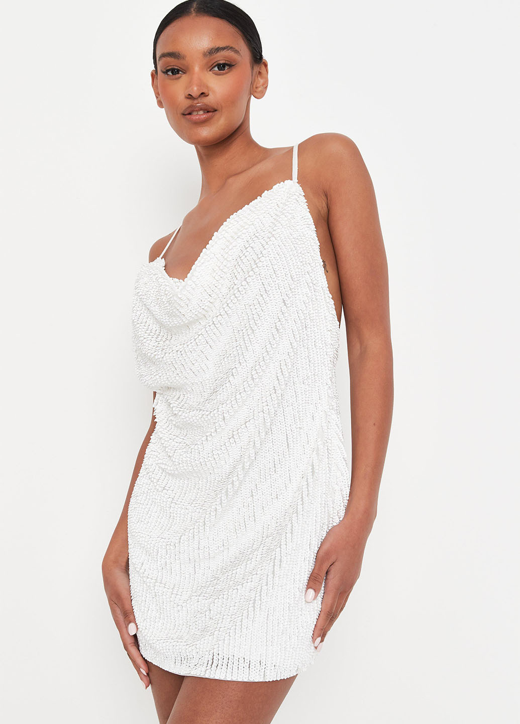 Білий коктейльна сукня Missguided однотонна