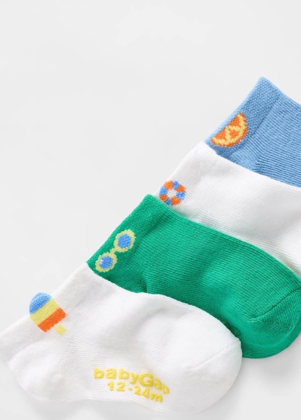 Комбіновані шкарпетки (4 пари) Gap однотонні (365820603)