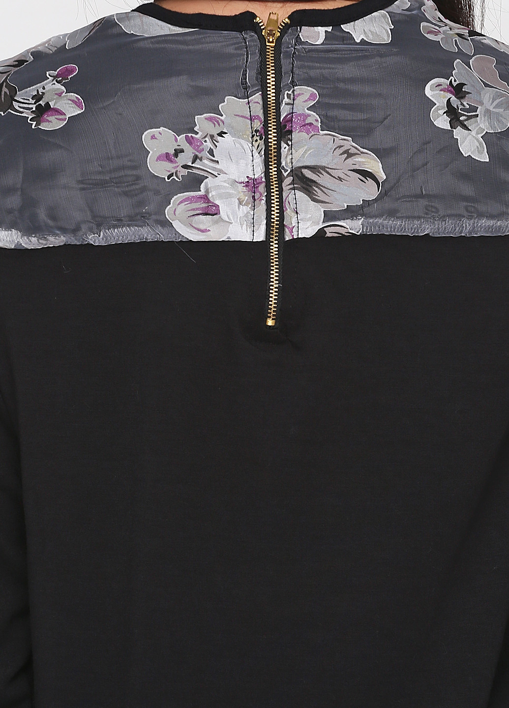 Свитшот Яavin - крой цветочный черный кэжуал - (99765953)