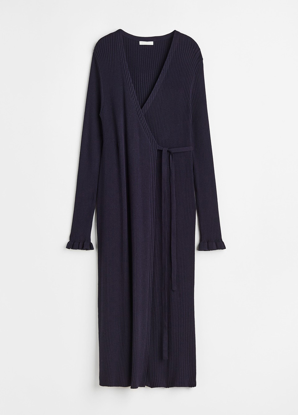 Темно-синя кежуал сукня на запах H&M однотонна