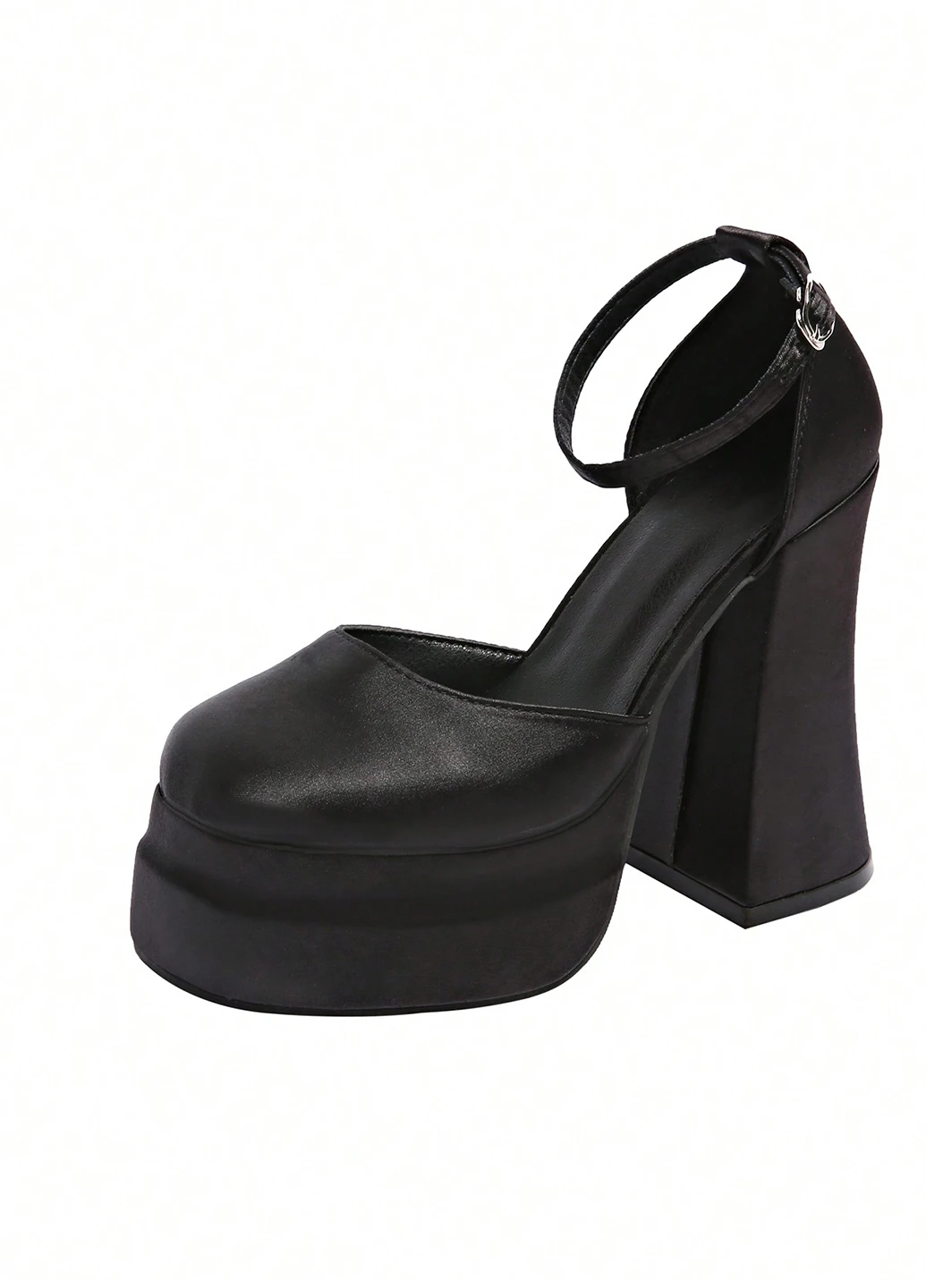SHEIN Туфлі анкл страп чорний з текстиль, китай — літо (340673314)