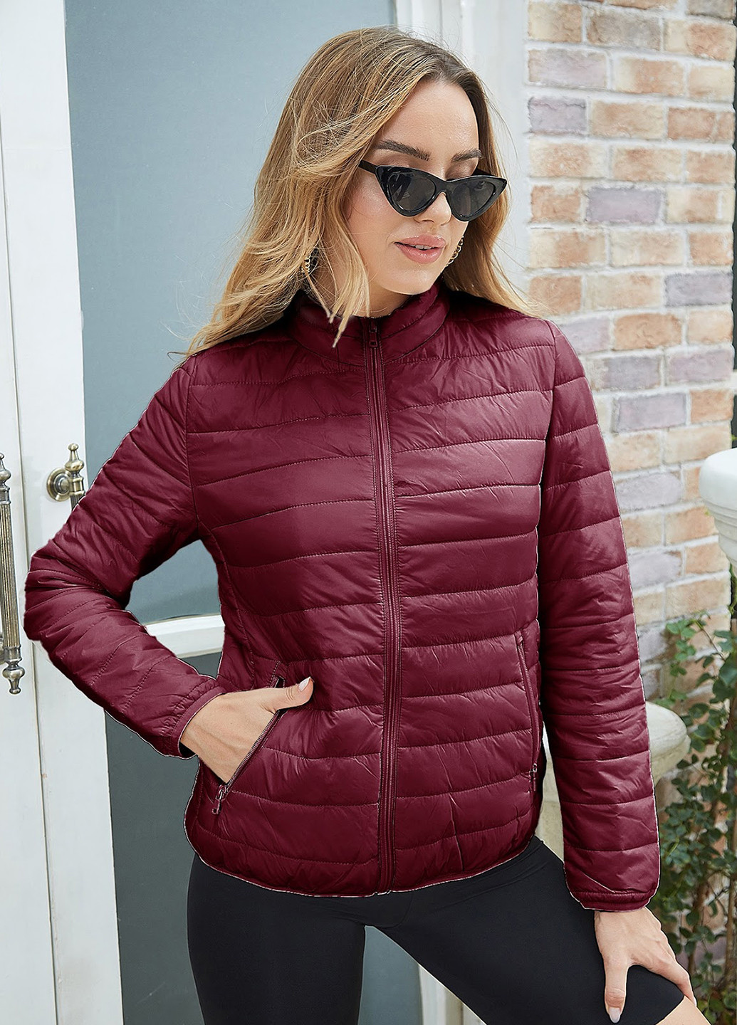 Бордова демісезонна куртка SHEIN