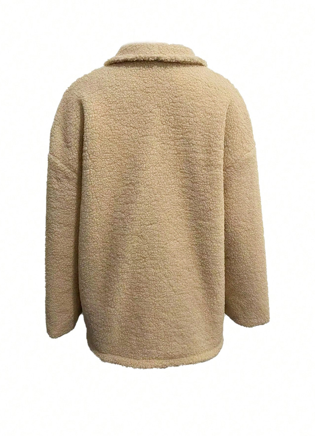 Бежевое Кэжуал полупальто однобортное SHEIN однотонное