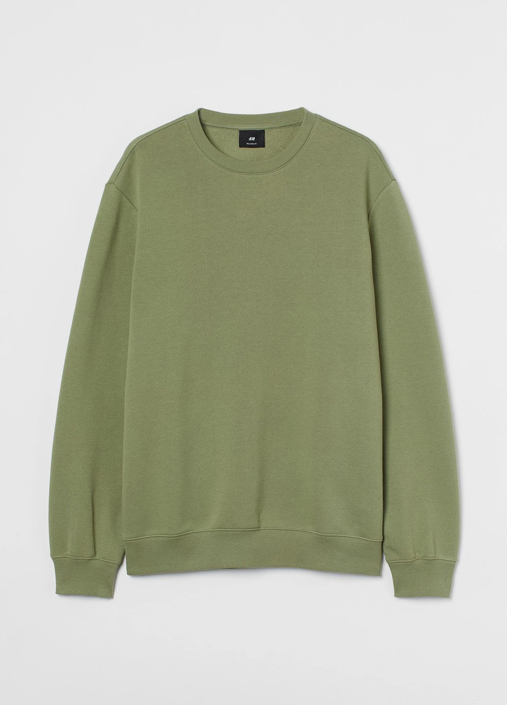 Хакі світшот H&M однотонний без декору (314704343)