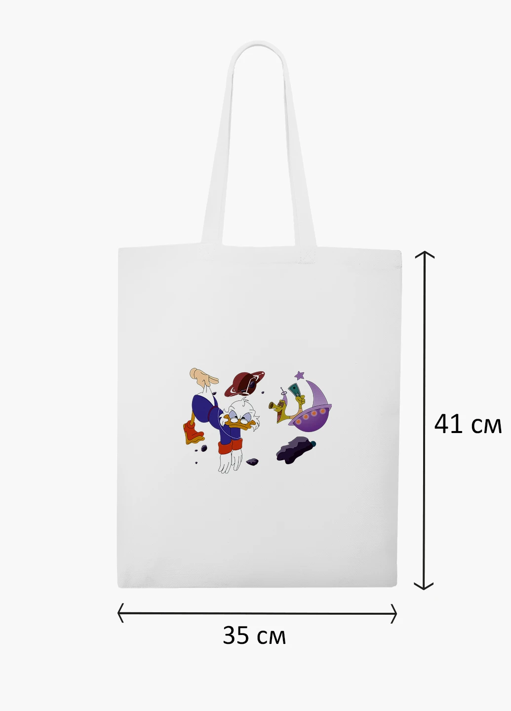 Еко сумка шоппер біла Скрудж Макдак Качині історії (Scrooge McDuck) (9227-2025-WT2) Еко сумка шоппер біла 41*35 см MobiPrint (219151223)