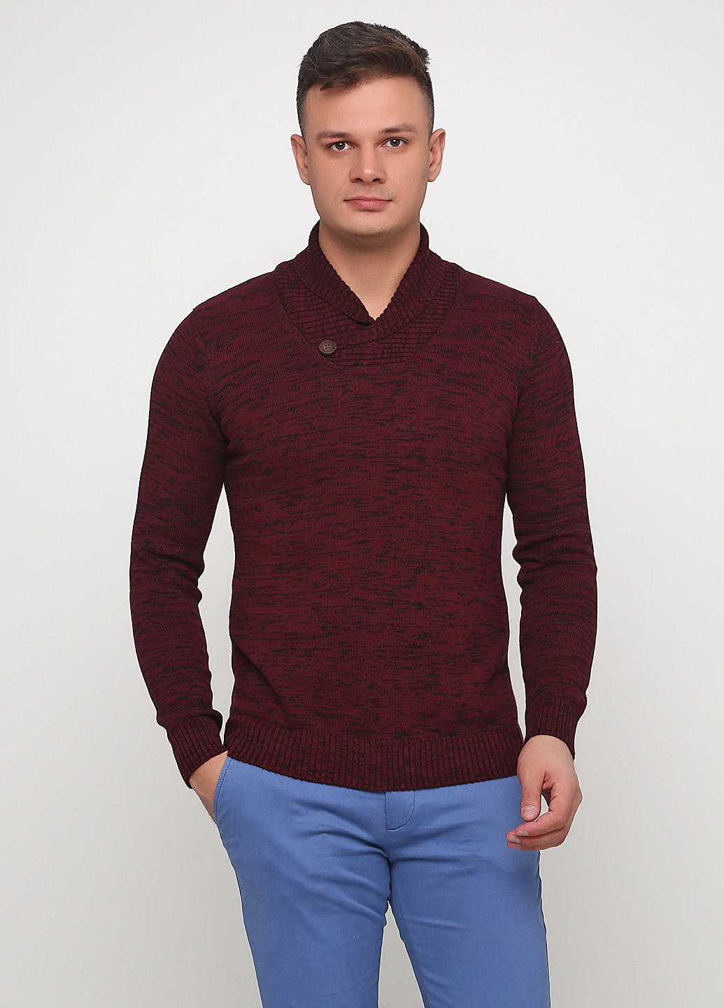 Бордовый демисезонный свитер Solid