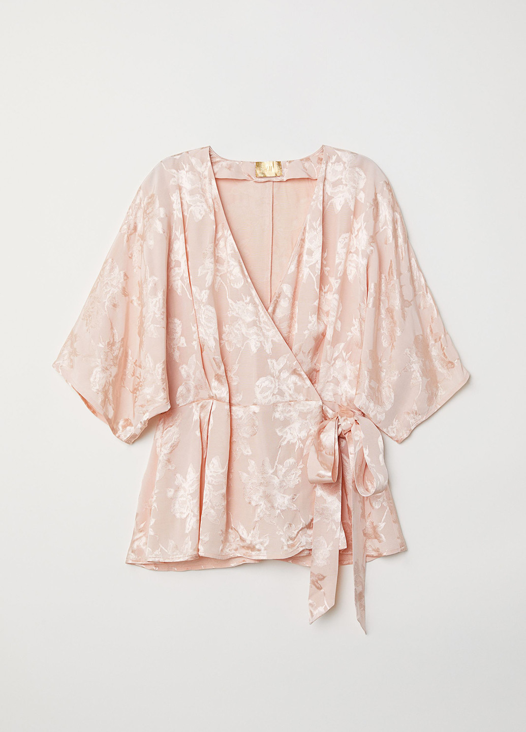 Персиковая демисезонная блуза на запах H&M