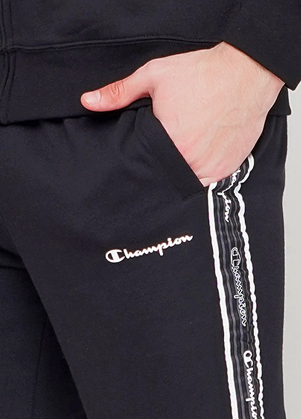 Чорний демісезонний костюм (толстовка, брюки) брючний Champion Full Zip Suit